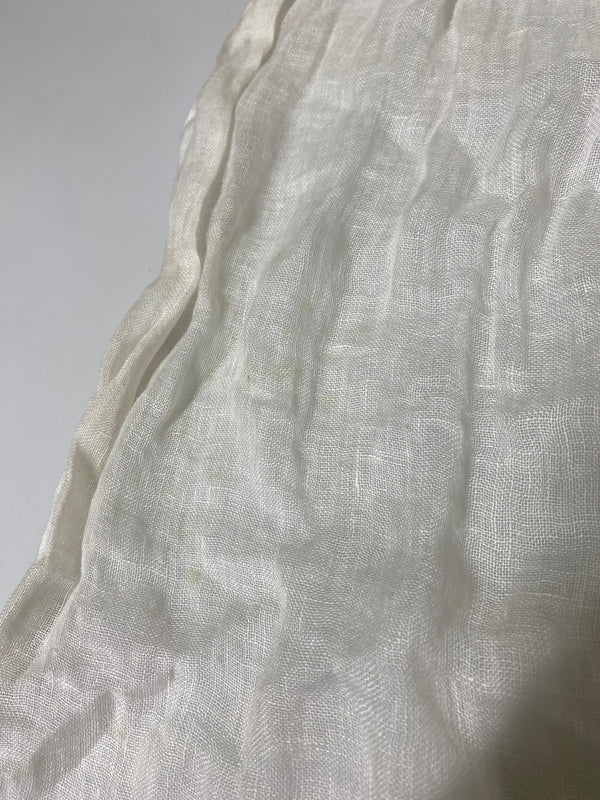 【中古品】【メンズ/レディース】 DENIS COLOMB デニス コロン リネンストール 麻素材 ショール マフラー 大判スカーフ 187-260927-em-26-min カラー：オレンジ/ホワイト 万代Net店
