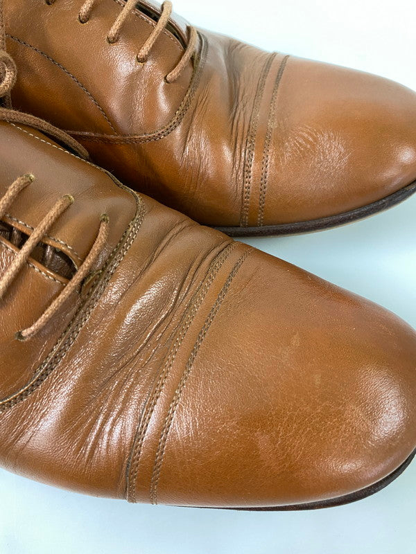 【中古品】【メンズ】 MAISON MARTIN MARGIELA メゾン マルジェラ ストレート チップ シューズ 革靴 レザー 164-260916-hu-06-min サイズ：41 1/2 カラー：キャメル 万代Net店