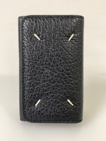 【中古品】【メンズ/レディース】 MAISON MARGIELA メゾン マルジェラ キーケース 白ステッチ レザー 208-260913-em-15-min カラー：ブラック 万代Net店