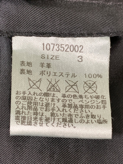 【中古品】【メンズ】 STUDIOUS ステュディオス 山羊革 ダブル ライダース ジャケット 107352002 革ジャン レザー ジャケット 140-260922-hu-46-min サイズ：3 カラー：ブラック 万代Net店