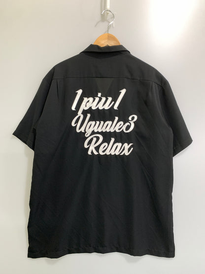 【中古品】【メンズ】 1PIU1UGUALE3 RELAX ウノ ピゥ ウノ ウグァーレ トレ リラックス BACK LOGO SHIRT ブラック ロゴ シャツ 半袖 ショートスリーブ 140-260922-hu-38-min サイズ：L カラー：ブラック 万代Net店