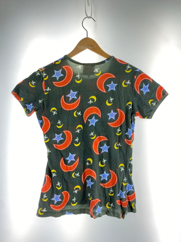 【中古品】【レディース】 VIVIENNE WESTWOOD ヴィヴィアンウエストウッド 月と星 SS Tシャツ トップス 141-260915-jt-17-min サイズ：M カラー：グレー 万代Net店