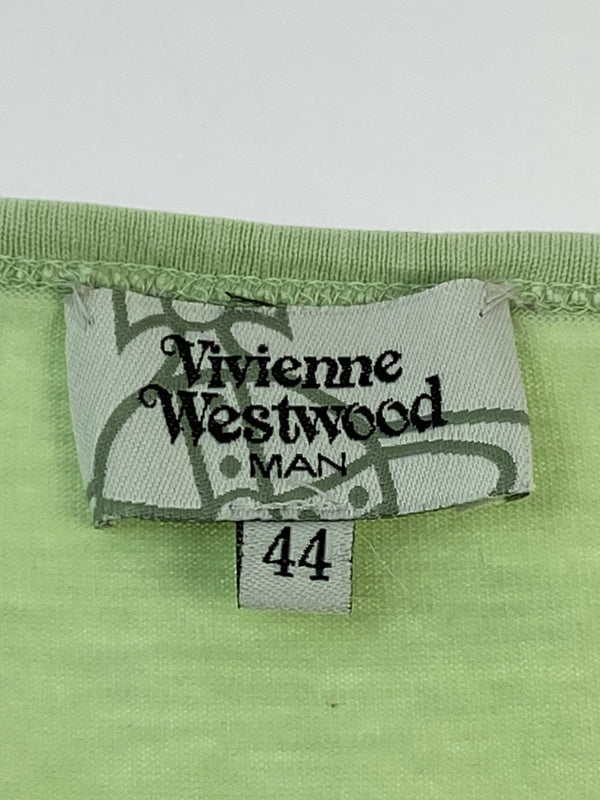 【中古品】【メンズ】 VIVIENNE WESTWOOD MAN ヴィヴィアンウエストウッドマン PRINT TEE プリント Ｔシャツ トップス 141-260915-jt-18-min サイズ：44 カラー：ライトグリーン 万代Net店