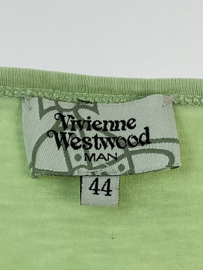 【中古品】【メンズ】 VIVIENNE WESTWOOD MAN ヴィヴィアンウエストウッドマン PRINT TEE プリント Ｔシャツ トップス 141-260915-jt-18-min サイズ：44 カラー：ライトグリーン 万代Net店