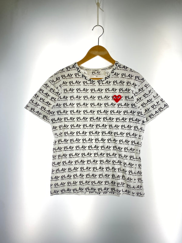 【中古品】【メンズ】 PLAY COMME DES GARCONS プレイコムデギャルソン AZ-T036 ハートワッペン Tシャツ トップス 140-260915-jt-16-min サイズ：S カラー：ホワイト 万代Net店