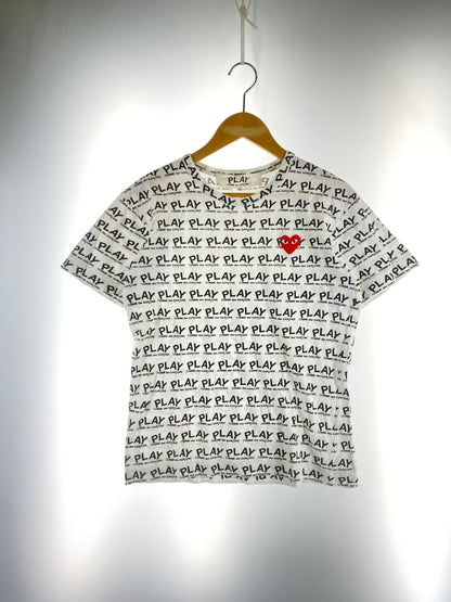 【中古品】【メンズ】 PLAY COMME DES GARCONS プレイコムデギャルソン AZ-T036 ハートワッペン Tシャツ トップス 140-260915-jt-16-min サイズ：S カラー：ホワイト 万代Net店
