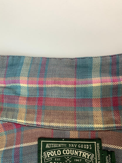 【中古品】【メンズ】 POLO COUNTRY RALPH LAUREN ポロ カントリー ラルフローレン CHECK SHIRT チェックシャツ トップス 146-260915-jt-07-min サイズ：M カラー：マルチカラー チャック 万代Net店