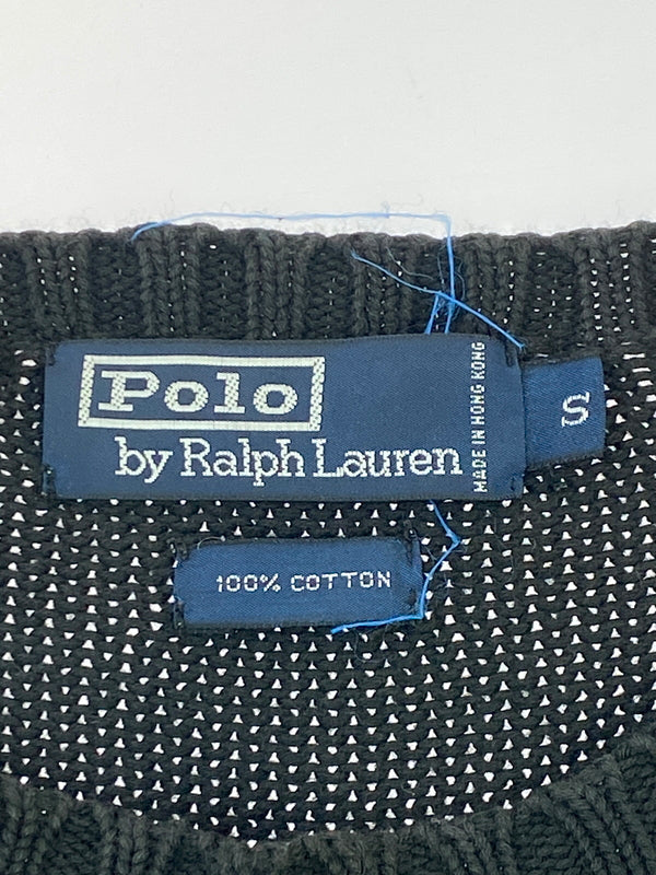 【中古品】【メンズ】 POLO RALPH LAUREN ポロ ラルフローレン COTTON KNIT コットン ニット トップス 146-260915-jt-28-min サイズ：S カラー：ブラック 万代Net店