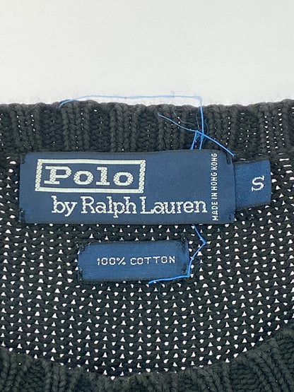【中古品】【メンズ】 POLO RALPH LAUREN ポロ ラルフローレン COTTON KNIT コットン ニット トップス 146-260915-jt-28-min サイズ：S カラー：ブラック 万代Net店