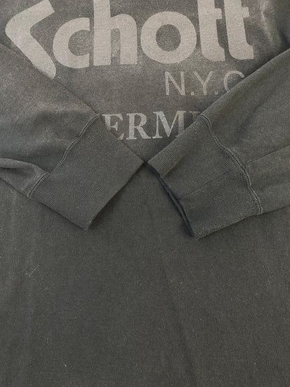 【中古品】【メンズ】 MASTERMIND WORLD マスターマインド ワールド × SCHOTT ショット LS TEE ロンT トップス 145-260915-jt-27-min サイズ：M カラー：ブラック 万代Net店