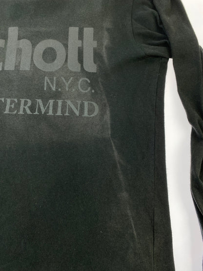 【中古品】【メンズ】 MASTERMIND WORLD マスターマインド ワールド × SCHOTT ショット LS TEE ロンT トップス 145-260915-jt-27-min サイズ：M カラー：ブラック 万代Net店