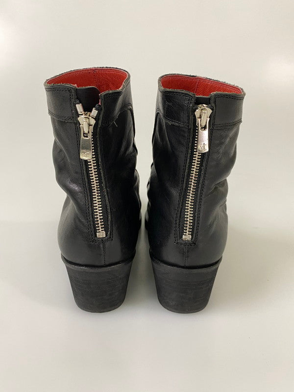 【中古品】【メンズ】 NO ID. ノー アイディー ドレープ ヒール ブーツ 845208 靴 164-260916-hu-04-min サイズ：40 カラー：ブラック 万代Net店