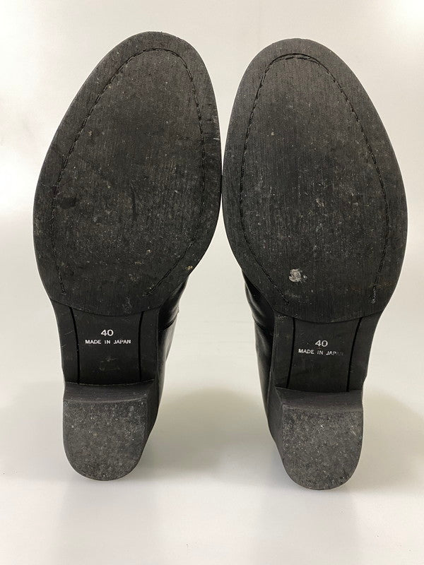 【中古品】【メンズ】 NO ID. ノー アイディー ドレープ ヒール ブーツ 845208 靴 164-260916-hu-04-min サイズ：40 カラー：ブラック 万代Net店