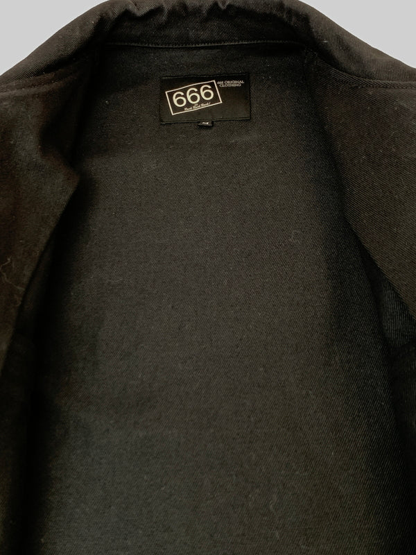 【中古品】【メンズ】 666 ORIGINAL ロクロクロク オリジナル ストレッチコットン シングル ライダースジャケット アウター 145-260915-jt-03-min サイズ：M カラー：ブラック 万代Net店