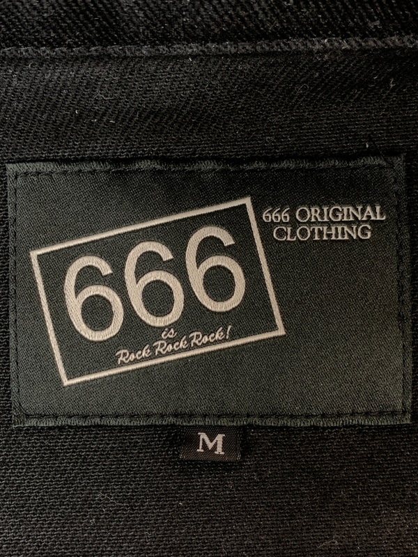 【中古品】【メンズ】 666 ORIGINAL ロクロクロク オリジナル ストレッチコットン シングル ライダースジャケット アウター 145-260915-jt-03-min サイズ：M カラー：ブラック 万代Net店