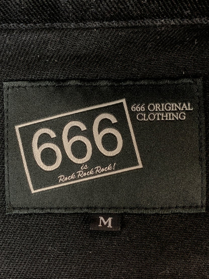 【中古品】【メンズ】 666 ORIGINAL ロクロクロク オリジナル ストレッチコットン シングル ライダースジャケット アウター 145-260915-jt-03-min サイズ：M カラー：ブラック 万代Net店