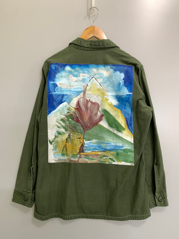 【中古品】【メンズ】 U.S.ARMY U.S. アーミー UTILITY SHIRT ユーティリティ シャツ OG-107 長袖 ロングスリーブ 146-260916-hu-24-min サイズ：15 1/2×33 カラー：カーキグリーン 万代Net店