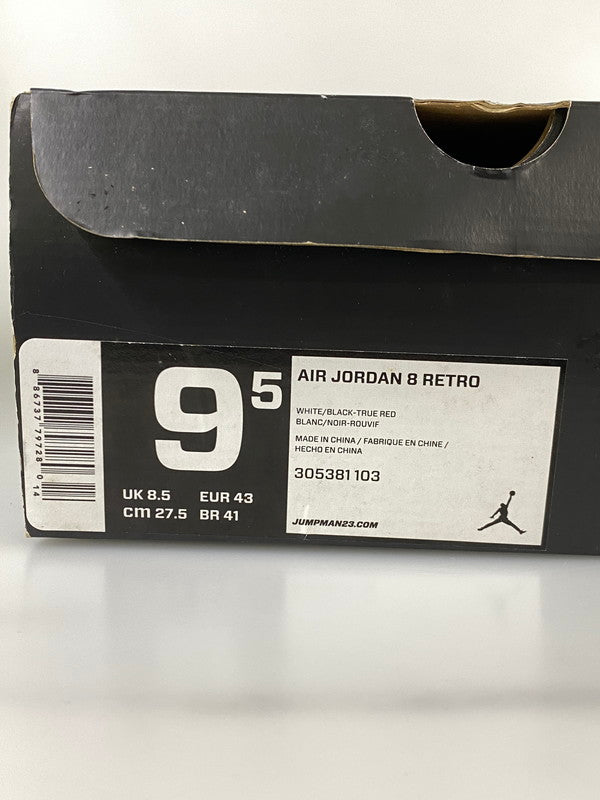 【中古品】【メンズ】 NIKE ナイキ AIR JORDAN 8 RETRO エアジョーダン 8 レトロ 305381-103 靴 スニーカー シューズ 160-260916-hu-09-min カラー：WHITE/BLACK-TRUE RED 万代Net店