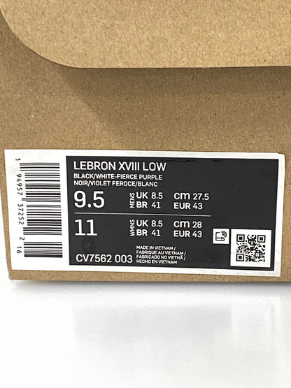【中古品】【メンズ】 NIKE ナイキ LEBRON 18 LOW レブロン 18 ロー CV7562-003 靴 スニーカー シューズ 160-260916-hu-10-min カラー：BLACK/WHITE-FIERCE PURPLE 万代Net店