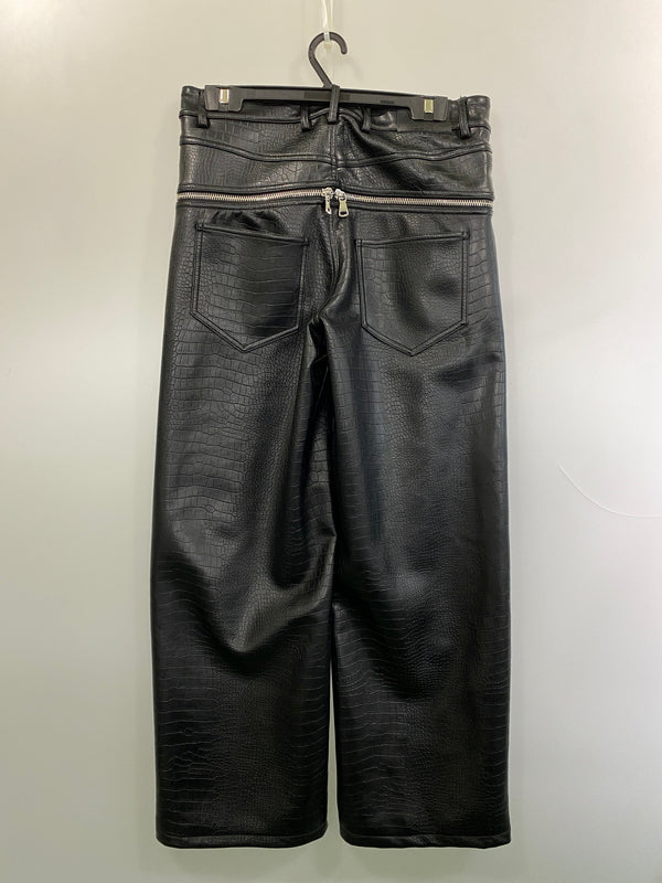 【中古品】【メンズ】 GOAR ARCHIVE ゴアアーカイブ CROCO ZIPPER PANTS クロコ ジッパー パンツ ボトムス 151-260918-hu-11-min サイズ：M カラー：ブラック 万代Net店