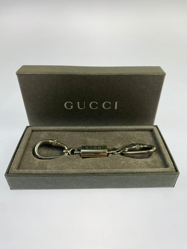 【中古品】【メンズ/レディース】 GUCCI グッチ ダブルフック カラビナ ギミック キーホルダー チャーム 183-260923-hu-23-min カラー：シルバー 万代Net店