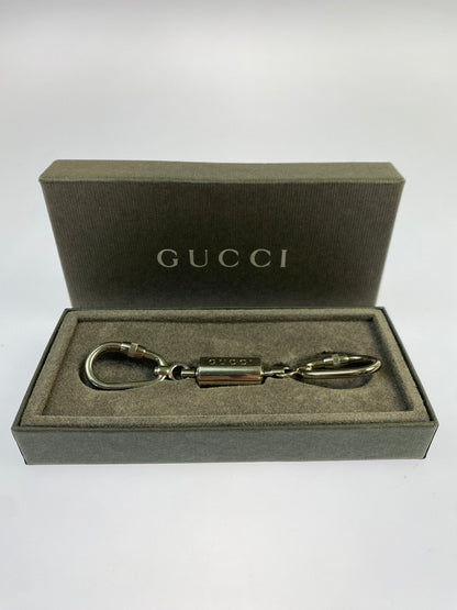 【中古品】【メンズ/レディース】 GUCCI グッチ ダブルフック カラビナ ギミック キーホルダー チャーム 183-260923-hu-23-min カラー：シルバー 万代Net店