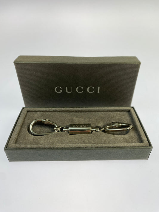 【中古品】【メンズ/レディース】 GUCCI グッチ ダブルフック カラビナ ギミック キーホルダー チャーム 183-260923-hu-23-min カラー：シルバー 万代Net店