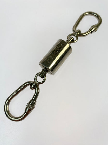 【中古品】【メンズ/レディース】 GUCCI グッチ ダブルフック カラビナ ギミック キーホルダー チャーム 183-260923-hu-23-min カラー：シルバー 万代Net店