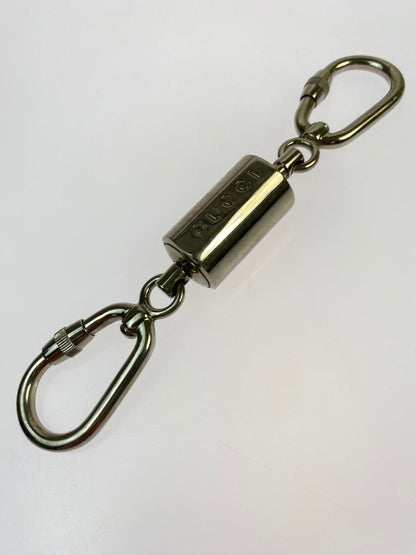 【中古品】【メンズ/レディース】 GUCCI グッチ ダブルフック カラビナ ギミック キーホルダー チャーム 183-260923-hu-23-min カラー：シルバー 万代Net店
