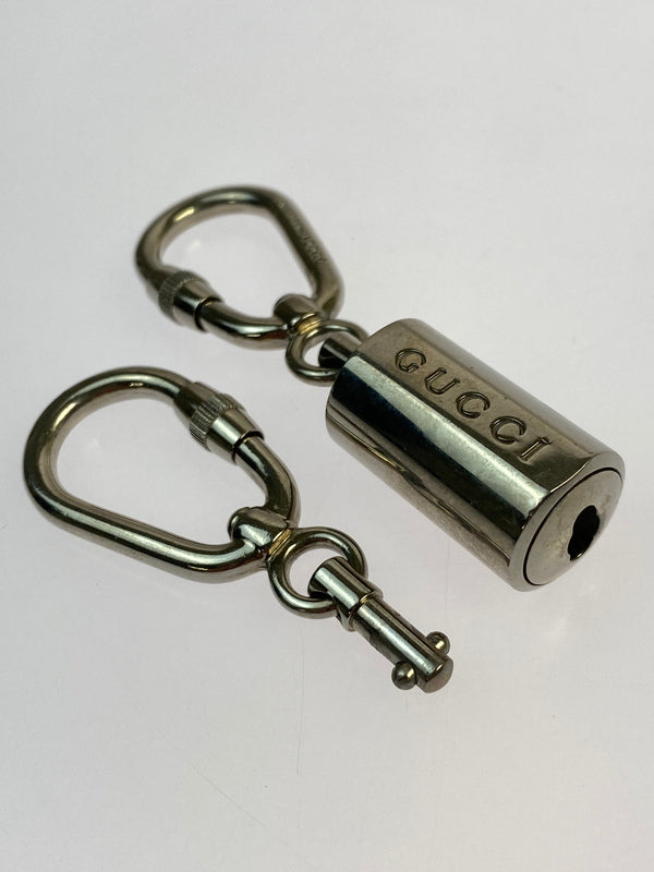 【中古品】【メンズ/レディース】 GUCCI グッチ ダブルフック カラビナ ギミック キーホルダー チャーム 183-260923-hu-23-min カラー：シルバー 万代Net店