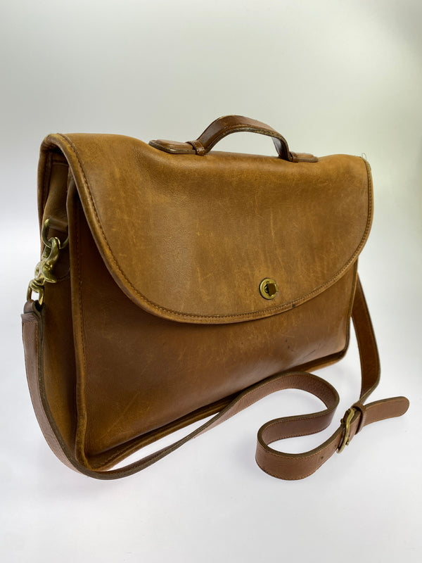 【現状渡し品】【メンズ】 OLD COACH オールド コーチ ショルダーバッグ ビジネスバッグ カバン レザー 180-261004-hu-21-min カラー：キャメル系 万代Net店
