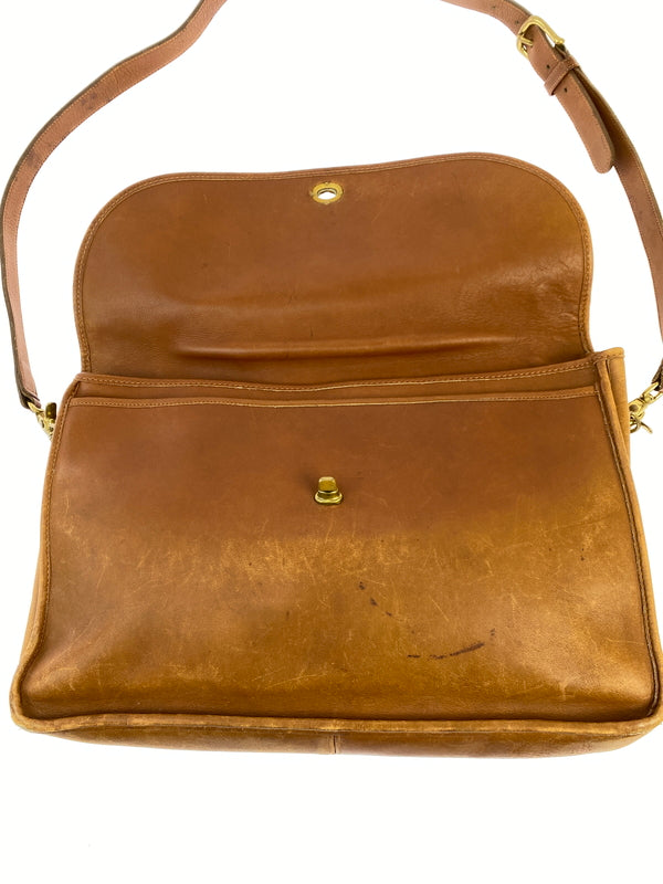 【現状渡し品】【メンズ】 OLD COACH オールド コーチ ショルダーバッグ ビジネスバッグ カバン レザー 180-261004-hu-21-min カラー：キャメル系 万代Net店