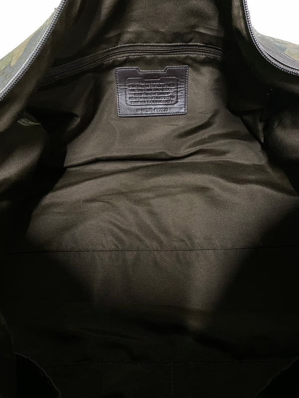 【中古品】【メンズ/レディース】 COACH コーチ CAMOUFLAGE BOSTON BAG F93230 ヘリテージ シグネチャー ロール ダッフル カモフラージュ ボストンバッグ 鞄 カバン 180-260927-em-28-min カラー：ブラウン系 万代Net店