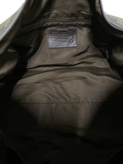 【中古品】【メンズ/レディース】 COACH コーチ CAMOUFLAGE BOSTON BAG F93230 ヘリテージ シグネチャー ロール ダッフル カモフラージュ ボストンバッグ 鞄 カバン 180-260927-em-28-min カラー：ブラウン系 万代Net店