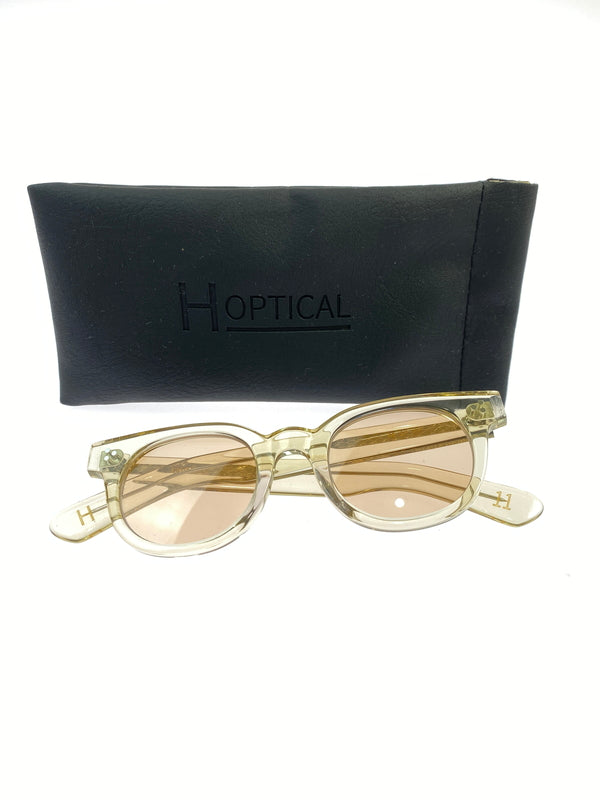 【中古品】【メンズ】 H OPTICAL エイチ オプティカル SUNGLASSES クリアサングラス アイウェア 203-260917-yn-20-min サイズ：46-23-150 カラー：クリア（シャンパンカラー） 万代Net店