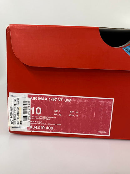 【中古品】【メンズ】 SEAN WOTHERSPOON×NIKE ショーン ウェザースプーン ナイキ AIR MAX 1/97 SW エア マックス AJ4219-400 靴 シューズ スニーカー 160-260916-hu-08-min カラー：LIGHT BLUE FURY/LEMON WASH 万代Net店