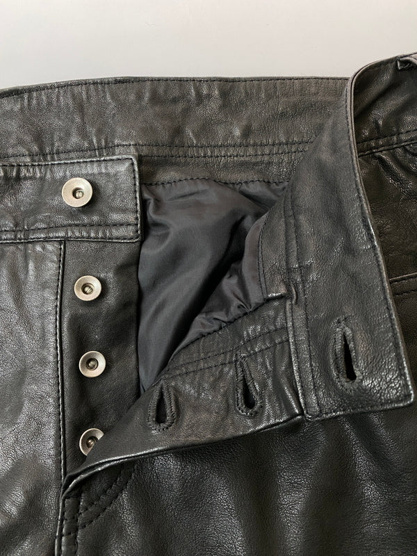 【中古品】【メンズ】 DIESEL ディーゼル LAMB LEATHER PANT ラム レザー パンツ ボトムス 152-260918-hu-10-min サイズ：30 カラー：ブラック 万代Net店