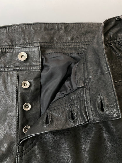 【中古品】【メンズ】 DIESEL ディーゼル LAMB LEATHER PANT ラム レザー パンツ ボトムス 152-260918-hu-10-min サイズ：30 カラー：ブラック 万代Net店