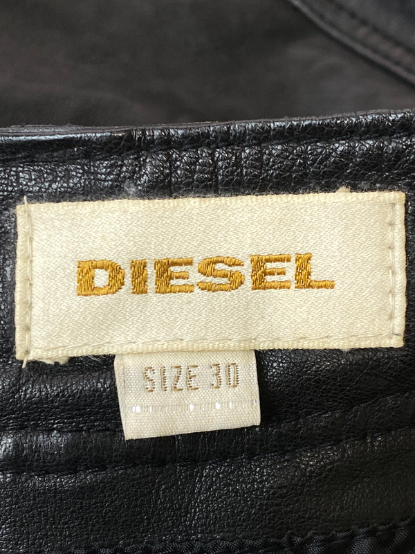 【中古品】【メンズ】 DIESEL ディーゼル LAMB LEATHER PANT ラム レザー パンツ ボトムス 152-260918-hu-10-min サイズ：30 カラー：ブラック 万代Net店