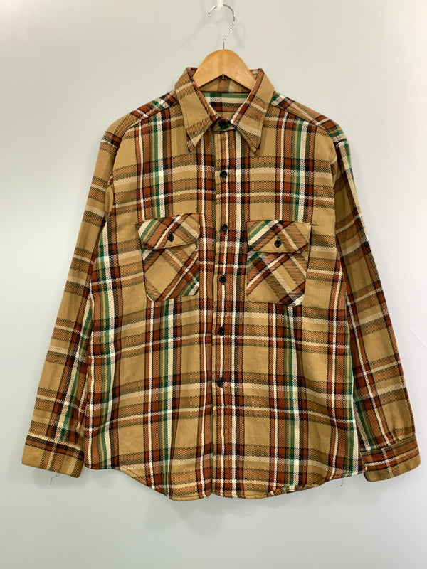 【現状渡し品】【メンズ】 FIVE BROTHERS ファイブブラザー 60年代 FLANNEL SHIRT フランネル シャツ トップス 146-260915-jt-15-min サイズ：サイズ不明 下記参照 カラー：ブラウン/ベージュ 万代Net店