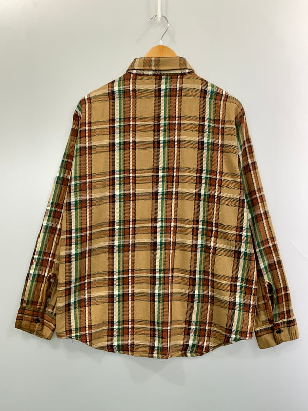 【現状渡し品】【メンズ】 FIVE BROTHERS ファイブブラザー 60年代 FLANNEL SHIRT フランネル シャツ トップス 146-260915-jt-15-min サイズ：サイズ不明 下記参照 カラー：ブラウン/ベージュ 万代Net店