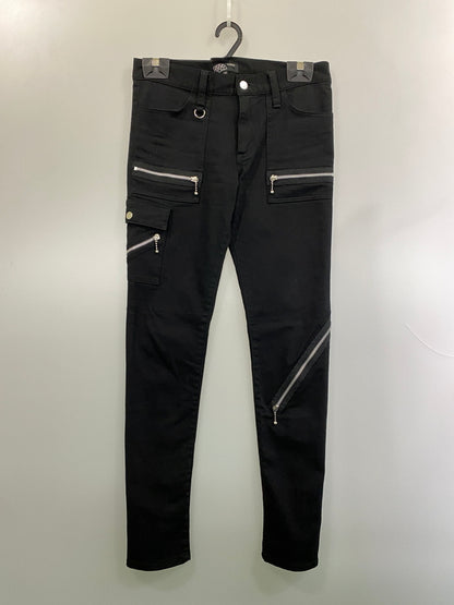 【中古品】【メンズ】 666 ロクロクロク ボンテージ スキニーパンツ ボトムス 156-260918-hu-12-min サイズ：30 カラー：ブラック 万代Net店