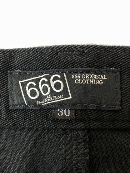 【中古品】【メンズ】 666 ロクロクロク ボンテージ スキニーパンツ ボトムス 156-260918-hu-12-min サイズ：30 カラー：ブラック 万代Net店