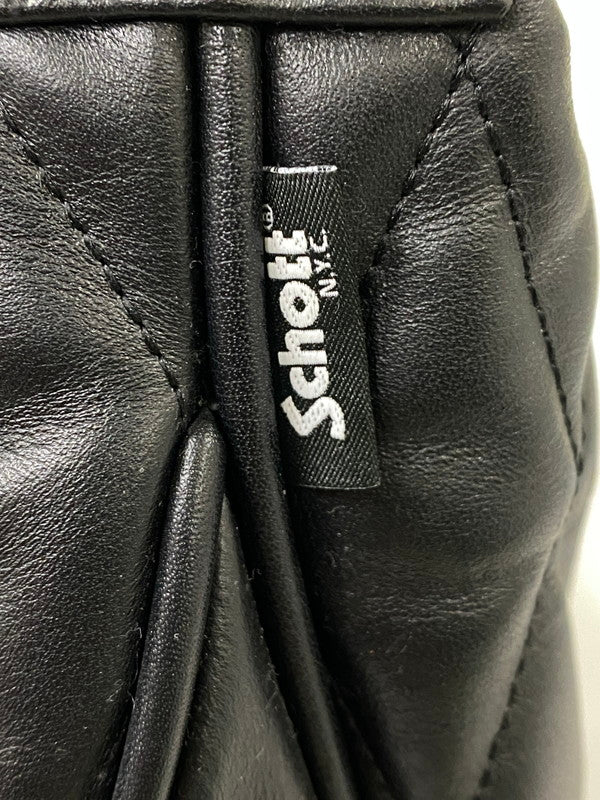 【中古品】【レディース】 SCHOTT ショット PADDED LEATHER BANANA BAG パデッド レザー バナナ バッグ 188-260918-hu-43-min カラー：ブラック 万代Net店