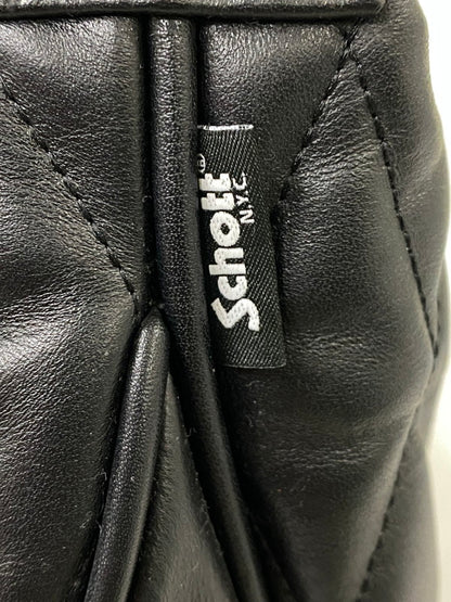 【中古品】【レディース】 SCHOTT ショット PADDED LEATHER BANANA BAG パデッド レザー バナナ バッグ 188-260918-hu-43-min カラー：ブラック 万代Net店