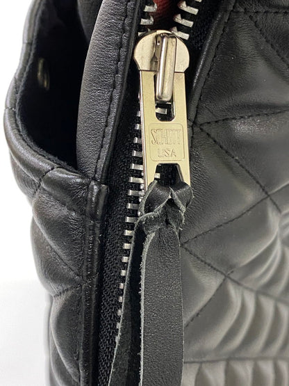 【中古品】【レディース】 SCHOTT ショット PADDED LEATHER BANANA BAG パデッド レザー バナナ バッグ 188-260918-hu-43-min カラー：ブラック 万代Net店