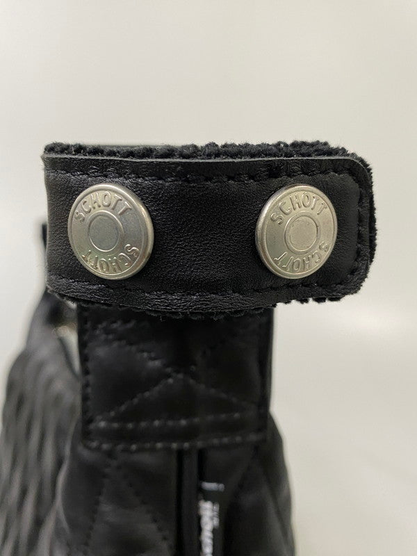 【中古品】【レディース】 SCHOTT ショット PADDED LEATHER BANANA BAG パデッド レザー バナナ バッグ 188-260918-hu-43-min カラー：ブラック 万代Net店