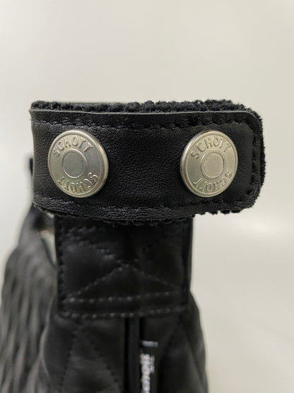 【中古品】【レディース】 SCHOTT ショット PADDED LEATHER BANANA BAG パデッド レザー バナナ バッグ 188-260918-hu-43-min カラー：ブラック 万代Net店