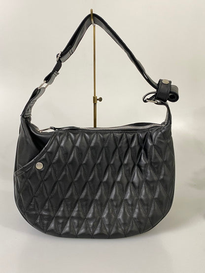 【中古品】【レディース】 SCHOTT ショット PADDED LEATHER BANANA BAG パデッド レザー バナナ バッグ 188-260918-hu-43-min カラー：ブラック 万代Net店