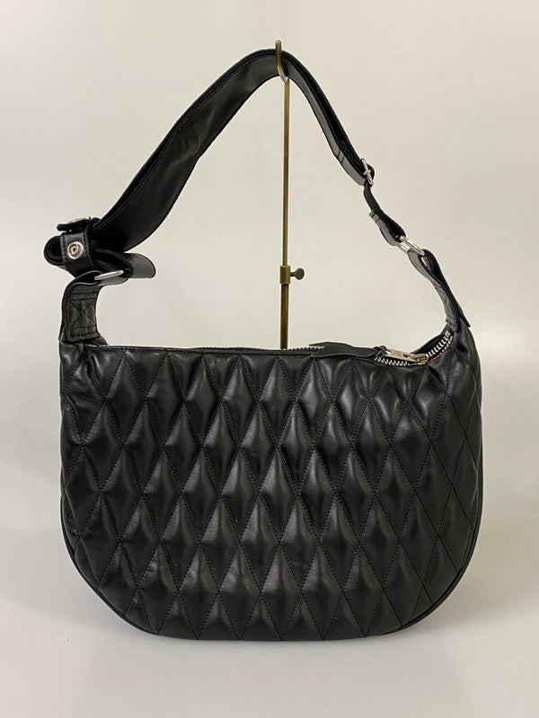 【中古品】【レディース】 SCHOTT ショット PADDED LEATHER BANANA BAG パデッド レザー バナナ バッグ 188-260918-hu-43-min カラー：ブラック 万代Net店